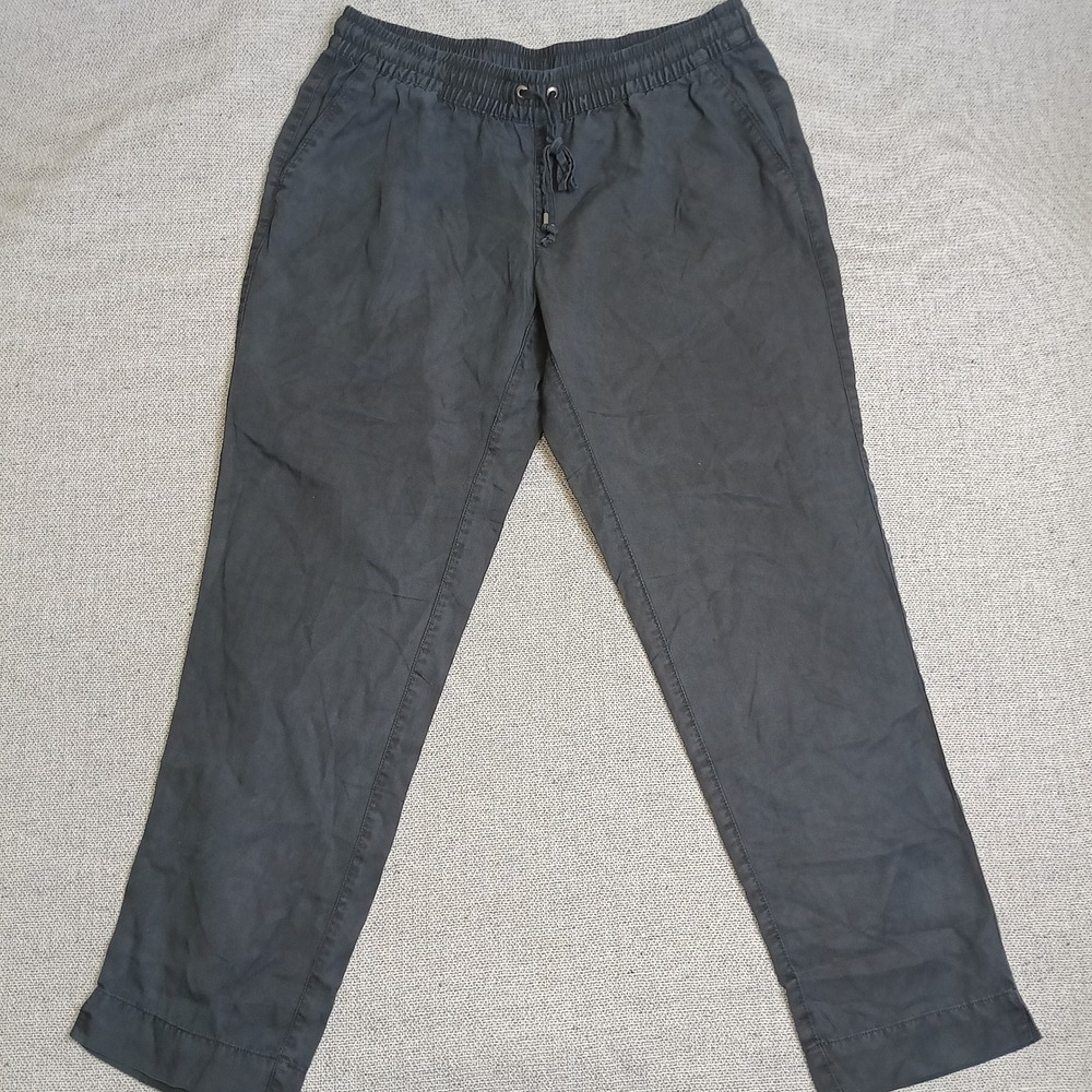 Lands' End Jogger Pants Womens 10P Black Excellent Lyocell Drawstring Chino